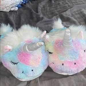 Adorable colorful unicorn slippers!